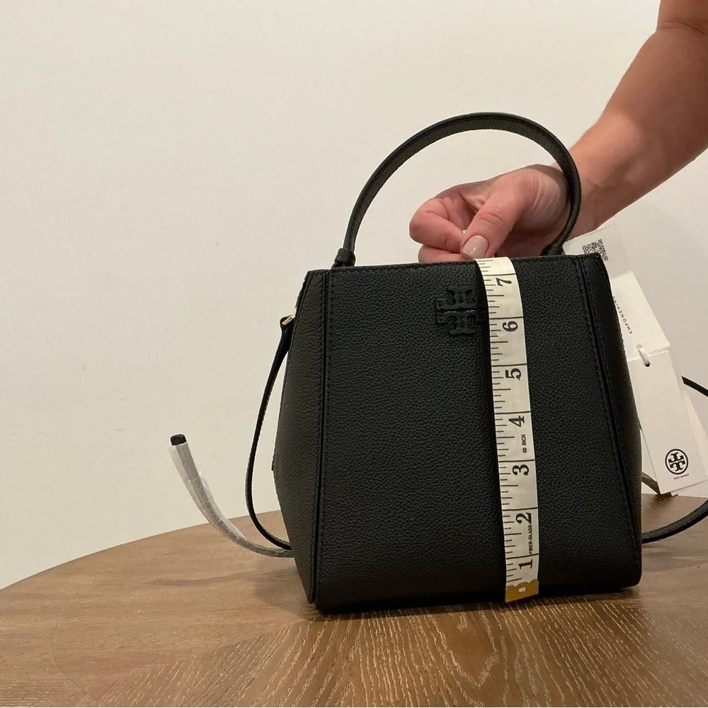 Tory Burch Megraw Leather Small Bucket Bag